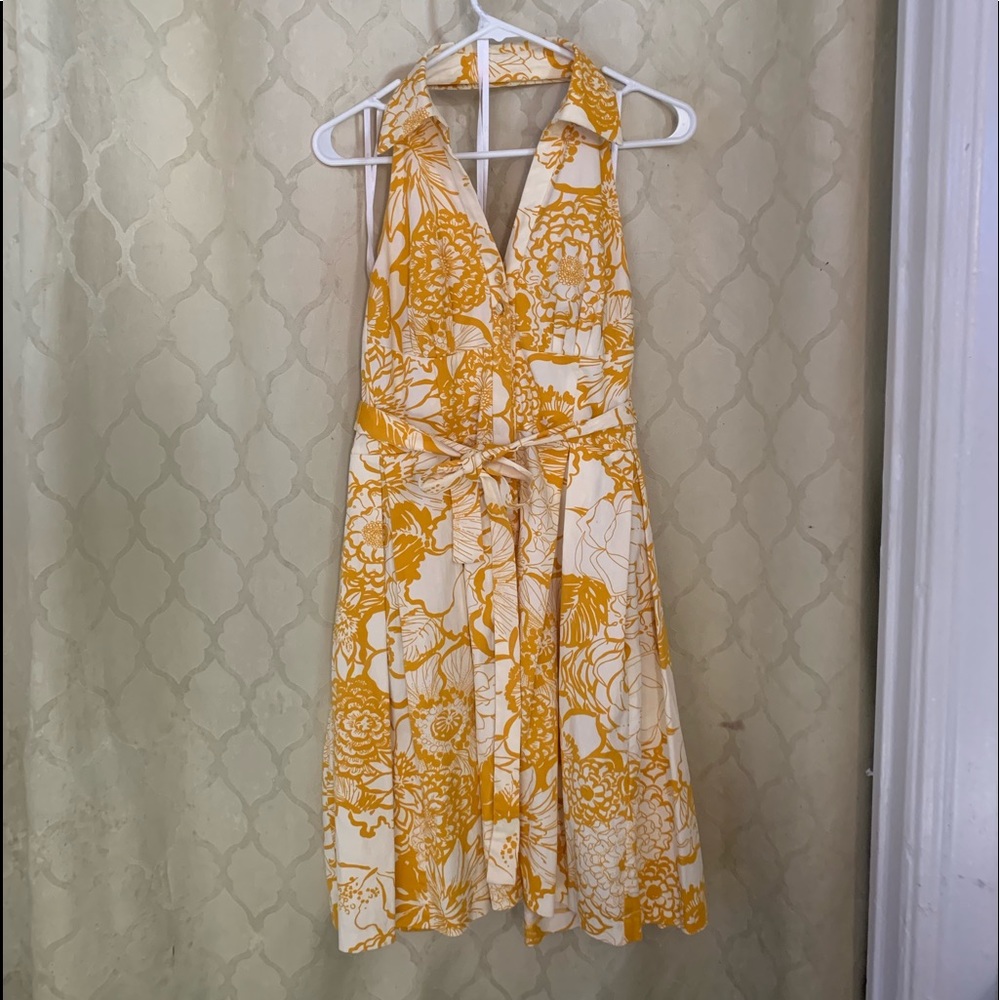 Donna Ricco  halter floral dress open back sz 6